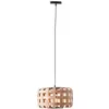 Image de Brilliant Woodline Suspension 1 ampoule en bambou 36 cm Métal/textile Marron 1 ampoule A60 E27 60 W