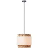 Image de Brilliant Waterlilly suspension 1 flamme noir/naturel/blanc, tissu/jacinthe d'eau/métal, 1x A60, E27, 60 W