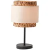 Image de Brilliant Lampe de table Waterlilly 45cm noir/naturel/blanc, textile/jacinthe d'eau/métal, 1x A60, E27, 60 W