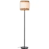 Image de Brilliant Lampadaire Waterlilly 1,6m noir/naturel/blanc, métal/tissu/jacinthe d'eau, 1x A60, E27, 60 W