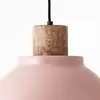 Image de Brilliant Suspension Erena avec détail en bois, rose clair