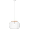 Image de Brilliant Suspension Giada H 110 cm, D 40 cm, E27, peut être raccourcie, métal/bois, blanc/bois clair