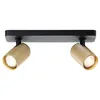 Image de Brilliant Lampe Marty LED - 2 spots - Sable - Noir/doré mat - Métal doré - 2 x GU10 - 10 W - Ampoules LED incluses et interchangeables