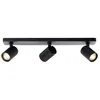 Image de Brilliant Lampe Marty LED 3 spots LED Sable noir métal/verre noir 3 x GU10 10 W Ampoules LED incluses et remplaçables