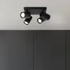 Image de Brilliant Spot pour plafond LED Marty, longueur 22 cm, noir sable, à 4 lampes.