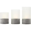 Image de Lot 3 Lampes à poser LED BOUGIE BRILLIANT - 2500K - Plastique et verre - Gris et blanc mat