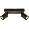 Image de Brilliant Applique murale Jello Wood, noir/bois, à 2 lampes