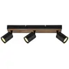 Image de Brilliant Applique murale Jello Wood, noir/bois, à 3 lampes