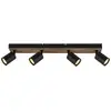 Image de Brilliant Applique murale Jello Wood, noir/bois, à 4 lampes