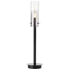 Image de Brilliant Lampe Glasini - Lampe de table - 44 cm - Noir mat/verre fumé - En aluminium - 1 ampoule C35, E14 - 25 W