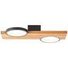 Image de Brilliant Plafonnier LED Cheesy - 40 x 25 cm - Noir mat / bois marron - 14 W - LED intégrée