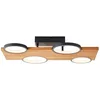 Image de Brilliant Lampe Cheesy Plafonnier LED 55 x 35 cm Noir mat Bois Métal/Bois Marron 28 W LED intégrée