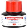 Image de Edding Encre de recharge MTK 25 - rouge - 25 ml - avec système capillaire, idéale pour une recharge propre et simple de presque tous les marqueurs permanents