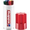 Image de edding 3000 Marqueur permanent - étui métallique de 8 stylos multi-couleur - pointe ronde 1,5-3 mm - sèche vite - résiste à l'eau et à l'essuyage - pour carton, plastique, bois, métal - boîte