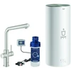 Image de Grohe Mitigeur monocommande évier Red Duo supersteel, taille L, avec chauffe-eau