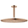 Image de GROHE Rainshower Cosmopolitan 310 Ensemble Douche de tête et Bras Plafonnier (Bras de douche 142 mm, 1 jet Pluie, Économie d’eau, Système Anti-Calcaire), Forme Ronde, Rose Gold Brossé, 26067DL0