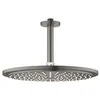 Image de GROHE Rainshower Cosmopolitan 310 Ensemble Douche de tête et Bras plafonnier (Bras de douche 142 mm, 1 jet Pluie, Économie d’eau, Système Anti-Calcaire), Forme Ronde, Anthracite Brossé, 26067AL0