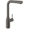 Image de GROHE Essence Mitigeur monocommande Evier pour cuisine avec Douchette extractible (A Levier, Bec Haut en L, Rotation jusqu'à 360°), Anthracite Brossé, 30270AL0