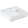 Image de GROHE vasque à poser Cube ceramic, largeur 50 cm, profondeur 49 cm, lavabo avec trop-plein, porcelaine vitrifiée, traitement anti-bacterien, blanc alpin, 3947800H (Import Allemagne)
