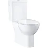 Image de Ensemble de toilettes au sol à fond creux Grohe BAU KERAMIK avec rebord de chasse d'eau du lave-vaisselle. 3/6 l blanc alpin