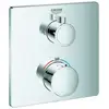 Image de Grohe Set de montage prêt à l'emploi Grohtherm mitigeur thermostatique encastré, 2 voies, carré, chrome