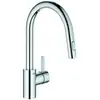 Image de Grohe Mitigeur Monocommande Évier Eurosmart Cosmopolitan 1/2", bec haut, douchette extractible, chrome