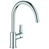 Image de Grohe Mitigeur monocommande évier BauEdge chrome, bec haut pivotant