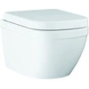 Image de Grohe WC suspendu, cuvette profonde Euro céramique blanc alpin, sans rebord, évac. horizontale, avec abattant