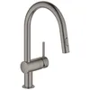 Image de GROHE Mitigeur Monocommande Minta pour Évier de Cuisine, Douchette extractible 2 jets, Bec C, Zone de rotation à 360°, Hard Graphite Brossé, 32321AL2