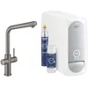 Image de GROHE Blue Home L-spout Starter Kit 31454 Mitigeur d'évier à Levier Unique avec Fonction Filtre, avec Refroidisseur et WiFi, Coloris: Graphite Dur brossé - 31454AL1