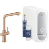 Image de Grohe Blue Home L-spout Starter Kit 31454 Mitigeur d'évier à levier unique avec fonction filtre, avec refroidisseur et WIFI, Coloris: coucher de soleil chaud brossé