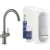 Image de Grohe Blue Home C-spout Starter Kit 31455 Mitigeur d'évier à levier unique avec fonction filtre, avec refroidisseur et WIFI, Coloris: graphite dur brossé