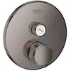 Image de Grohe 29118A00 Thermostat Grohtherm SmartControl avec valve de fermeture, rosace murale ronde, couleur graphite dur