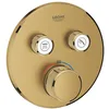 Image de GROHE Grohtherm SmartControl Facade avec Mitigeur Thermostatique Encastré 2 Sorties, Rond, Gold, 29119GN0