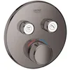 Image de Grohe Thermostat Grohtherm SmartControl avec deux valves de fermeture, rosace murale ronde, couleur : graphite dur - 29119A00