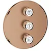 Image de Grohe 29122DL0 Grohtherm SmartControl Vanne cachée à 3 voies, rose à paroi ronde, couleur : tardecer brossé chaud