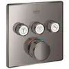 Image de Grohe Thermostat de Robinet encastré carré avec 3 clés, Seulement l'extérieur, série Grohtherm SmartControl, 15,8 x 4,3 x 15,8 cm, Graphite Brillant (référence : 29126A00)