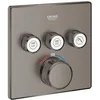 Image de GROHE Grohtherm SmartControl Facade avec Mitigeur Thermostatique Encastré 3 sorties, Carré, Gris Brossé, 29126AL0