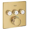 Image de GROHE Grohtherm SmartControl Facade avec Mitigeur Thermostatique Encastré 3 sorties, Carré, Gold, 29126GN0