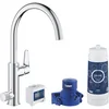 Image de GROHE Robinet De Cuisine Avec Système De Filtration Complet Blue Pure BauCurve, Filtre Charbon Actif, Goût Premium, Bec En Forme De C, Finition Chromée, 30385000 (Import Allemagne)