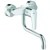 Image de Grohe Eurosmart Mitigeur mural pour évier, chrome, bec pivotant, portée 216 mm