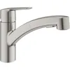 Image de Robinet de cuisine - Supersteel - Mitigeur moncommande évier - Douchette extractible - Bec bas pivotant 90° - GROHE Start -
