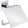 Image de GROHE Start Cube Dérouleur de Papier Toilette Mural avec Couvercle, Fixations Cachées, Métal, A Coller avec GROHE QuickGlue ou à Visser, Chromé, 41102000