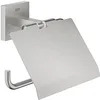 Image de GROHE Start Cube Dérouleur de Papier Toilette Mural avec Couvercle, Fixations Cachées, Métal, A Coller avec GROHE QuickGlue ou à Visser, Supersteel, 41102DC0