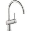 Image de GROHE Robinet de cuisine évier Minta, robinet avec bec en forme de C, pivotant à 360°, installation et nettoyage facile, supersteel, 32917Dc0 (Import Allemagne)
