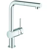 Image de Grohe Minta Mitigeur évier monotrou 1/2", bec L, mousseur extractible, chrome