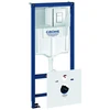 Image de Grohe Set WC Rapid SL H 1,13 m, Set 5-en-1, Plaque de recouvrement chromée