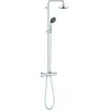 Image de GROHE Colonne de douche avec mitigeur thermostatique Vitalio Start System 160, tête de douche ronde 160 mm, barre orientable, douchette Vitalio Start 2 jets, double protection anti-brûlure, chromé, 27960000 (Import Allemagne)