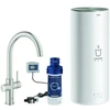 Image de Grohe Mitigeur monocommande évier Red Duo supersteel, taille L, avec chauffe-eau