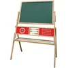 Image de roba Tableau Rotatif sur Pied pour Enfant - Double Face Craie et Magnétique - Boulier et Étagère Intégrés - Largeur 83 cm - dès 3 Ans - Bois Brut / Rouge, Naturel, Grand